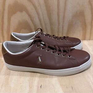 Polo Ralph Lauren Longwood Sneakers Mens Size 11.5 Brown Leather Comfort Shoes